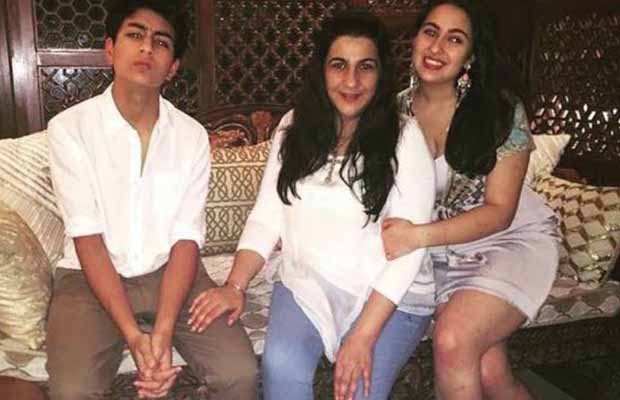 Snapped: Saif Ali Khan Missing From Family Photo With Ibrahim And Sara