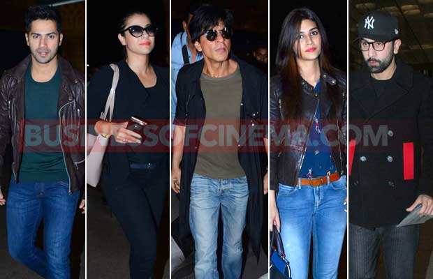 Airport Diaries: Bollywood Celebs Shah Rukh Khan, Varun Dhawan And Kajol Snapped!