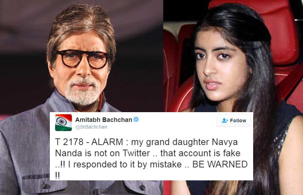 Amitabh Bachchan Warns Everyone Over His Grand Daughter Navya Naveli’s Fake Account!