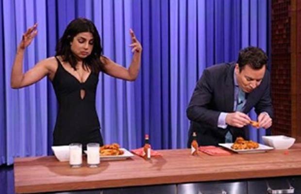 Watch: Priyanka Chopra Challenges Jimmy Fallon In Crazy Hot-Wings Eating Contest!