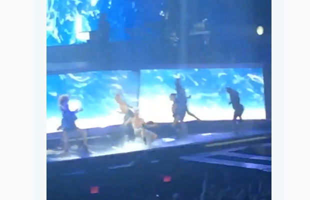 Watch: Ouch! Justin Bieber Falls Hard At His Purpose World Tour