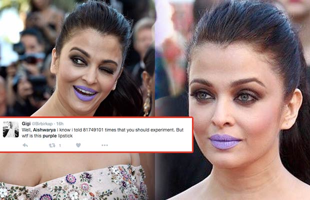 Aishwarya Rai Bachchan Receives Hilarious Comments On Her Purple Lips