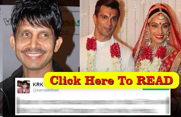 LOL! KRK Takes A Dig At Karan Singh Grover’s Wedding With Bipasha Basu