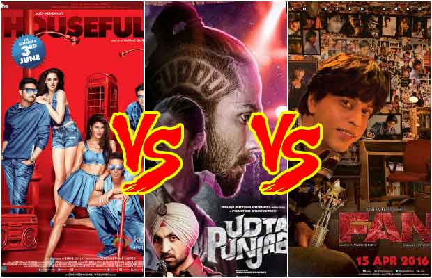 Box Office: Shahid Kapoor’s Udta Punjab Vs Shah Rukh Khan’s Fan Vs Akshay Kumar’s Housefull 3