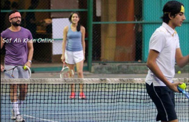 Inside Photos: Saif Ali Khan Playing A Match With Kids Sara And Ibrahim