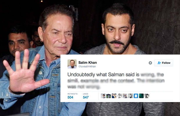 Salim Khan Comes To Salman Khan’s Rescue Over Raped Woman Comment!