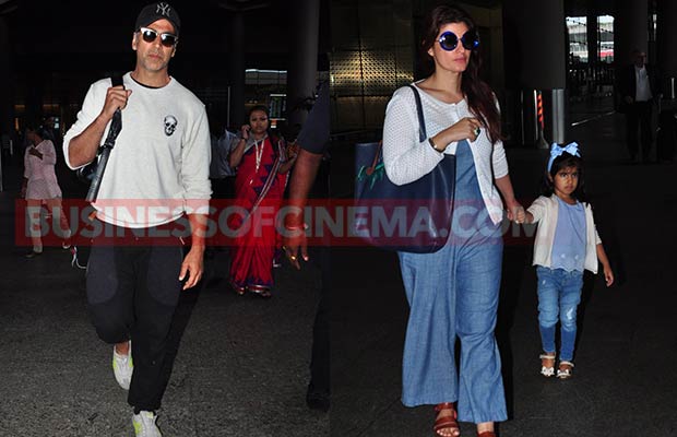 Akshay Kumar Returns From NYC With Twinkle Khanna And Adorable Daughter Nitara
