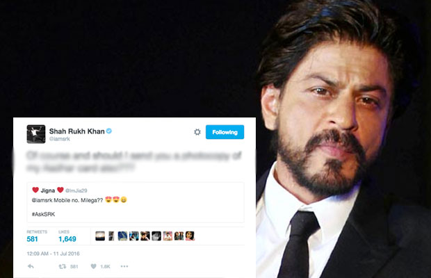 Shah Rukh Khan’s Hilarious Reply When Someone Asked Him For His Mobile Number!
