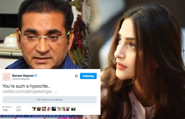 Sonam Kapoor Slams Abhijeet Bhattacharya After He Criticizes Shobhaa De With A Distasteful Tweet!