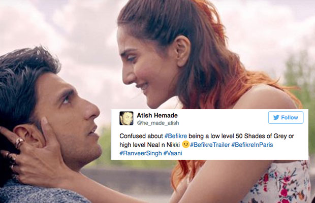Befikre Trailer: Twitterati Are Going Crazy Over Ranveer Singh And Vaani Kapoor’s Upcoming Film
