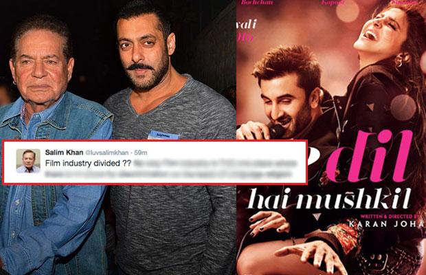 Salman Khan’s Father Salim Khan Reacts To Karan Johar’s Ae Dil Hai Mushkil Controversy!
