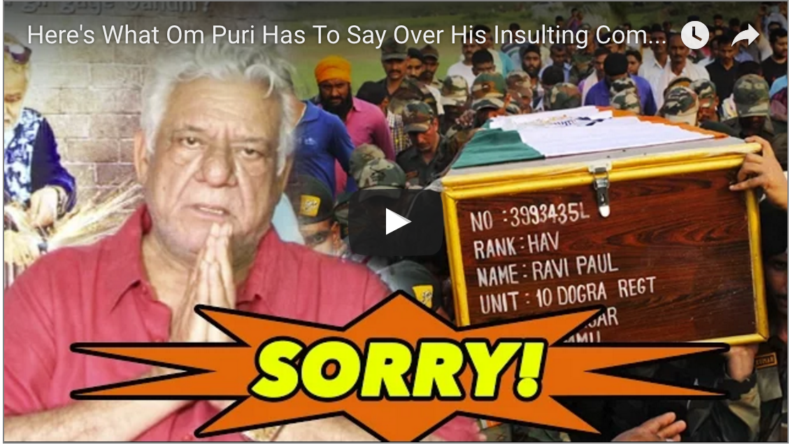 Watch: Om Puri SPEAKS UP Over His Insulting Comments On Indian Martyrs