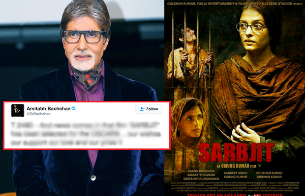 Amitabh Bachchan Reacts To Aishwarya Rai’s Sarbjit’s Oscar Entry