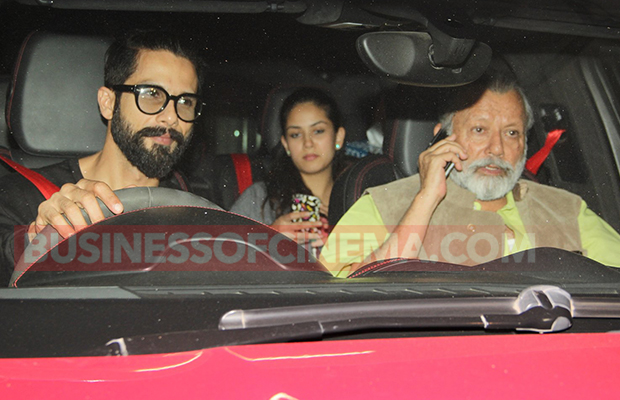 Shahid Kapoor With Wife Mira And Dad Pankaj Kapoor At Private Screening Of Rangoon!