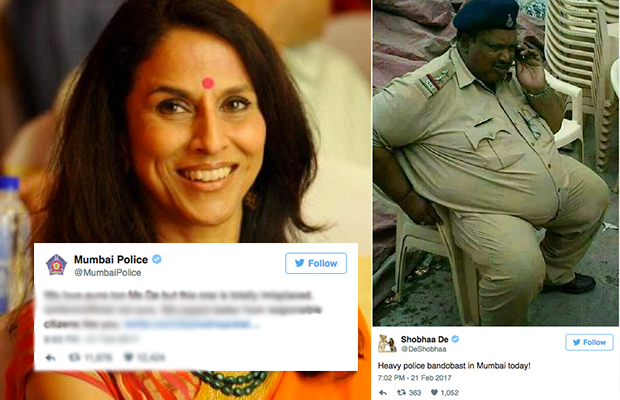 Shobhaa De Gets A Tough Response For Trolling Mumbai Police!