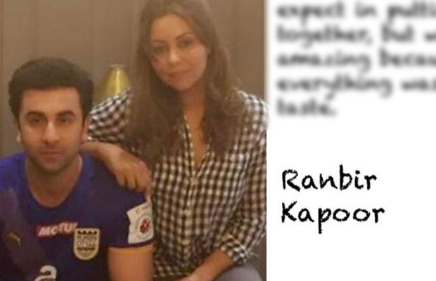 Ranbir Kapoor’s SPECIAL Note For Shah Rukh Khan’s Wife Gauri Khan!