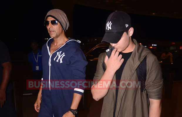 Snapped: Akshay Kumar Leaves For A Holiday With Son Aarav