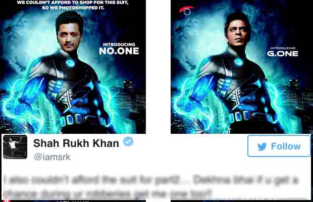 Bank Chor Riteish Deshmukh Spoofs Ra One Poster, Shah Rukh Khan’s Reaction Is Too Funny!