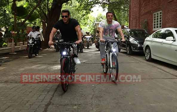 Just In Photos:  Salman Khan Rides The Newly Launched Being Human Cycles On Bandra Streets