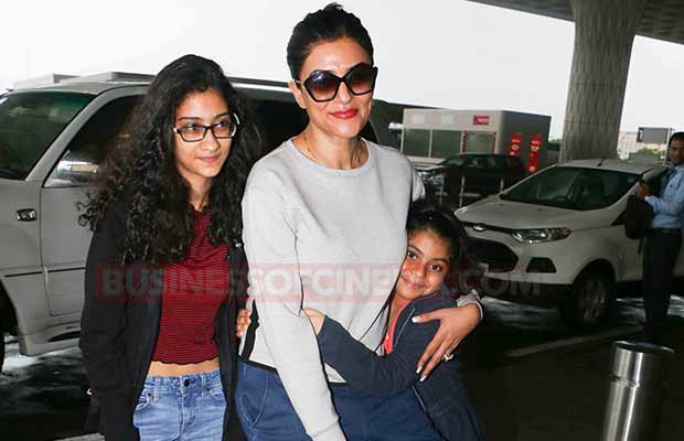 Photos: Sushmita Sen Snapped With Her Cute Daughters At Airport