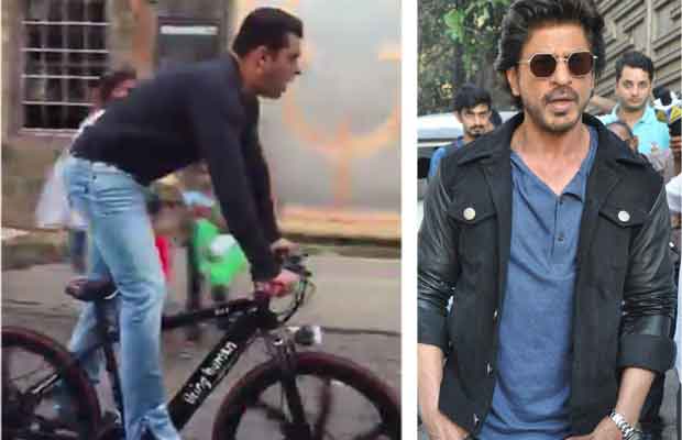 Watch: Salman Khan SHOUTS Out To Shah Rukh Khan As He Cycled By Mannat