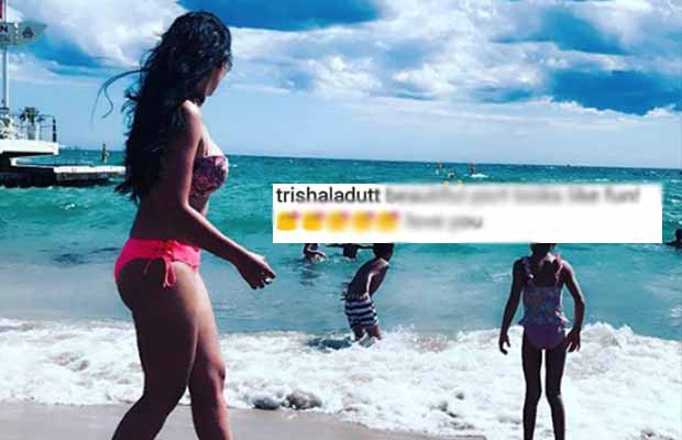 Sanjay Dutt’s Daughter Trishala Comments On Manyata’s Beach Wear Photo!