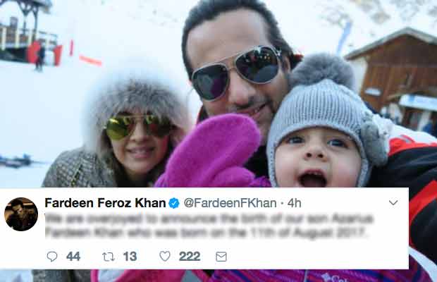 Fardeen Khan Announces The Name Of His Baby Boy, Has A Beautiful Meaning!