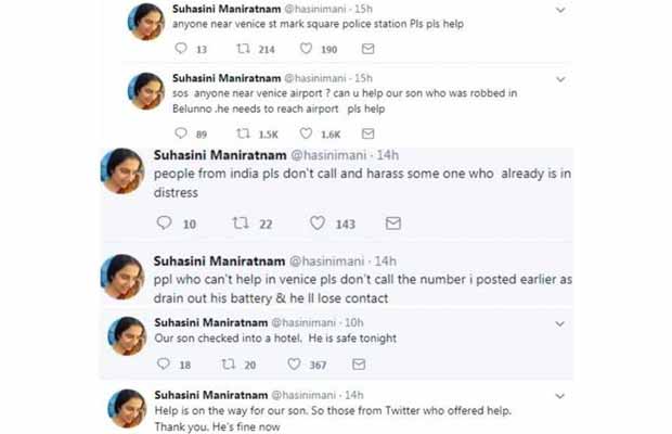 Mani Ratnam's Son Nandan Gets Robbed In Italy, Mother Suhasini Asks For Help On Social Media