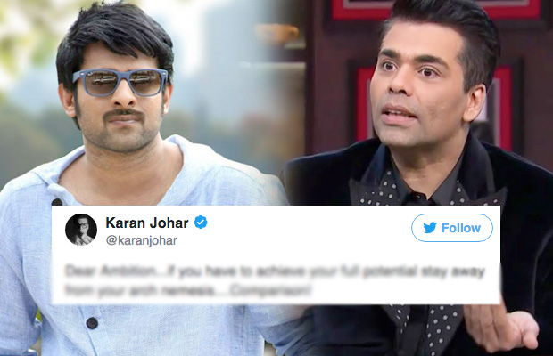 Karan Johar Refuses To Launch Prabhas In Bollywood, Targets Him In This Tweet?