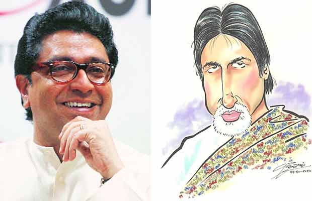 Raj Thackeray Wishes Amitabh Bachchan Through His Caricatures
