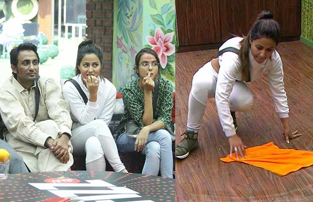 Bigg Boss 11 Day 2: Hina Khan Tasked With Mopping The Floor On Birthday, Akash Dadlani Makes Personal Comment On Vikas Gupta!
