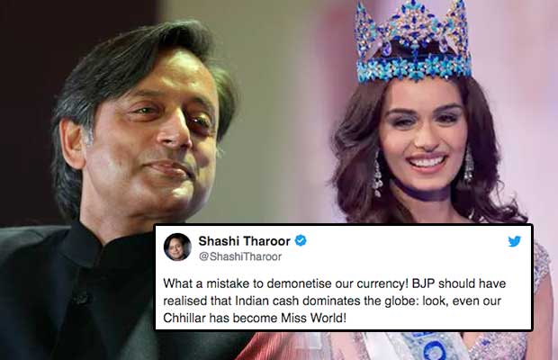 Shashi Tharoor Slammed For His ‘Chhillar’ Tweet On Miss World Manushi Chhillar