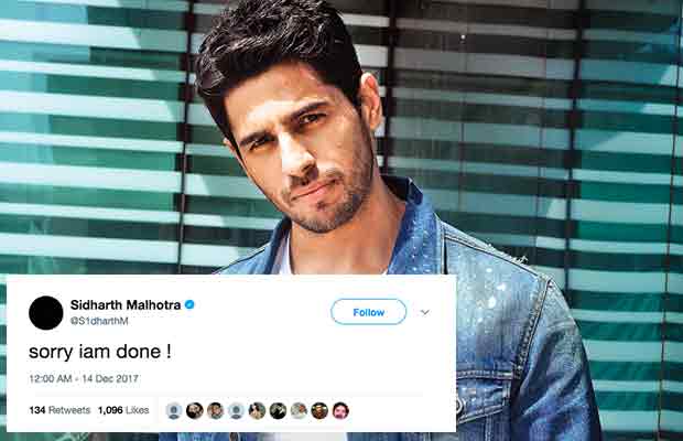 Sidharth Malhotra QUITS Twitter With This Cryptic Tweet, Is This The Reason?