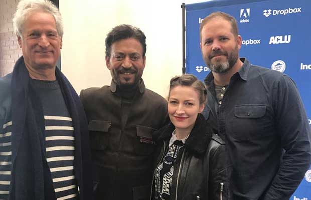 Irrfan Khan Strikes A Pose With His Puzzle Co-Star Kelly MacDonald And Director Marc Turtletaub