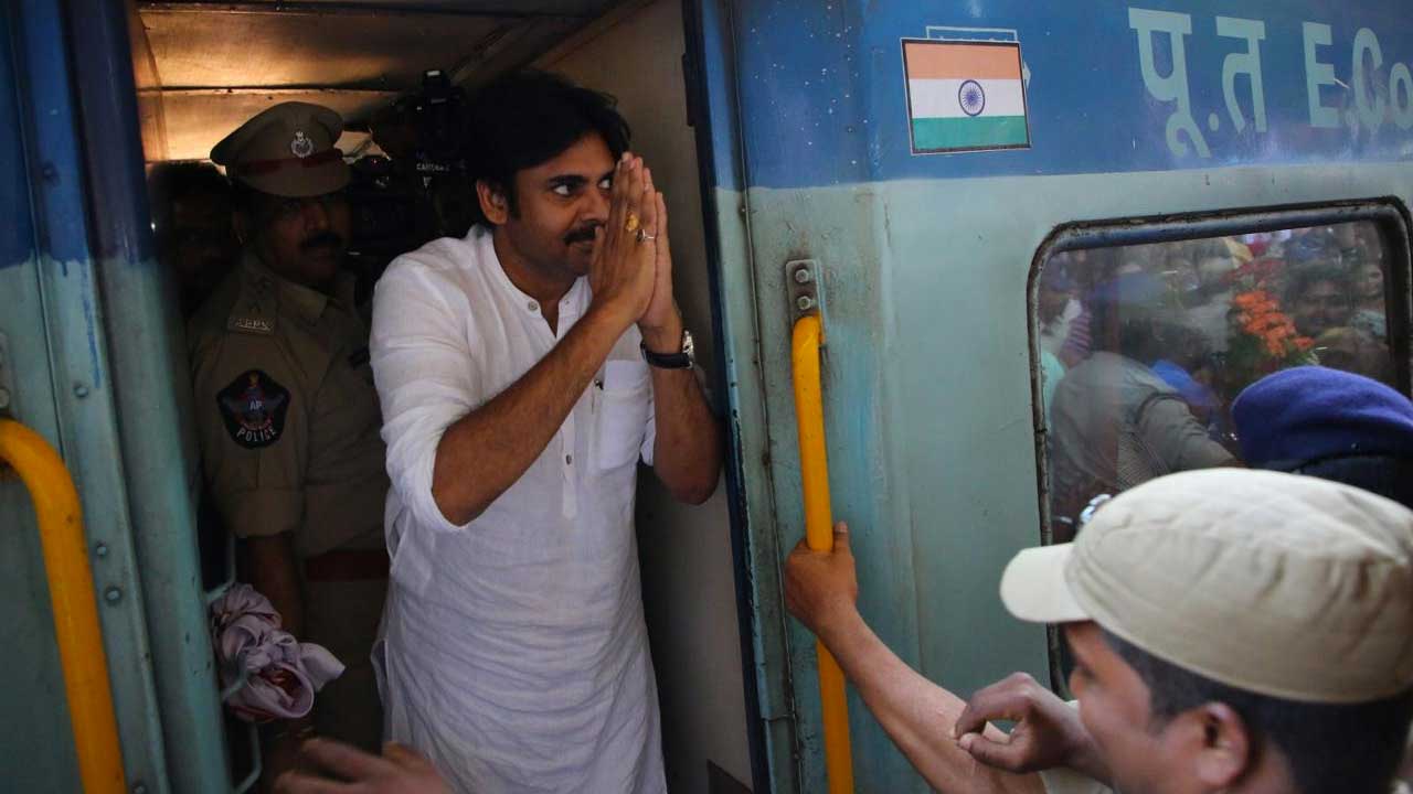 South Superstar Pawan Kalyan Embarks On A Train Journey To Interact With People