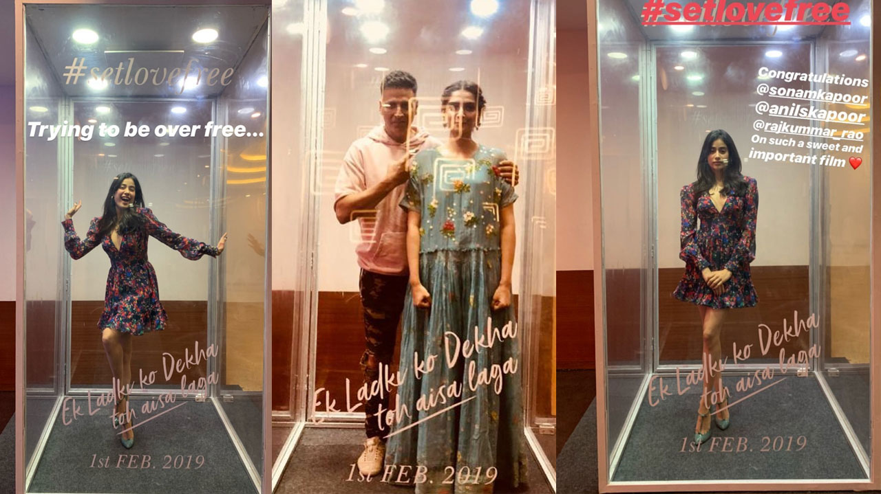 Akshay Kumar And Janhavi Kapoor Set The Love Free By Breaking The Glass Box At The Special Screening Of Ek Ladki Ko Dekha Toh Aisa Laga