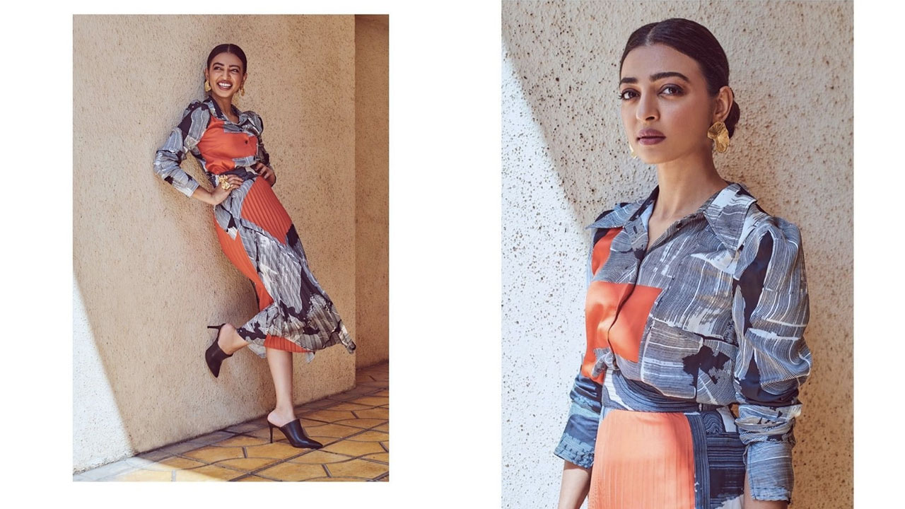 Radhika Apte is a vision in this modern art inspired shirt paired with a skirt